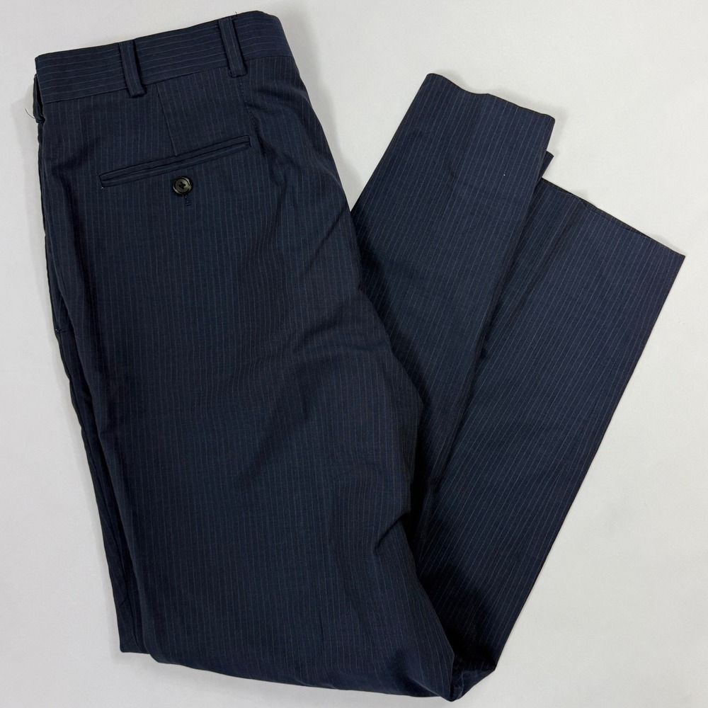 Brooks Brothers Fitzgerald BrooksCool Navy Pinstripe Dress Pants Mens 36x30 (33)